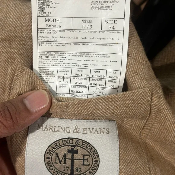 Men's Beige Belted Field Jacket - Picture 4 of 10